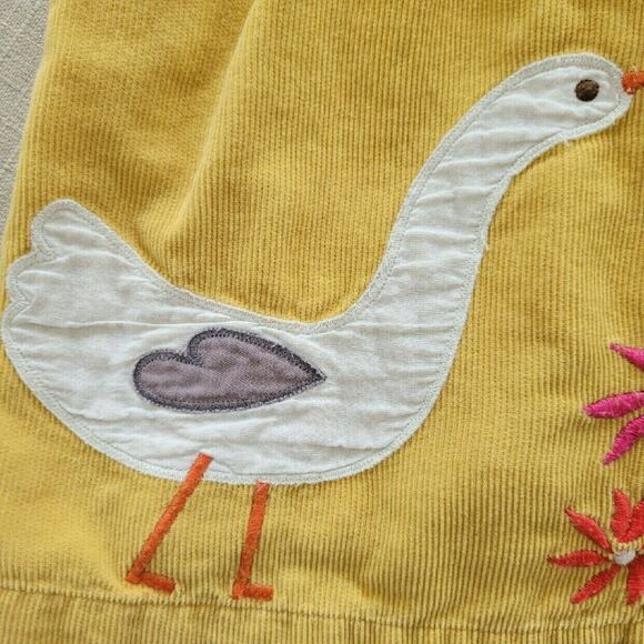 Mini Boden Yellow Corduroy Goose Pinnie - Picture 4 of 7